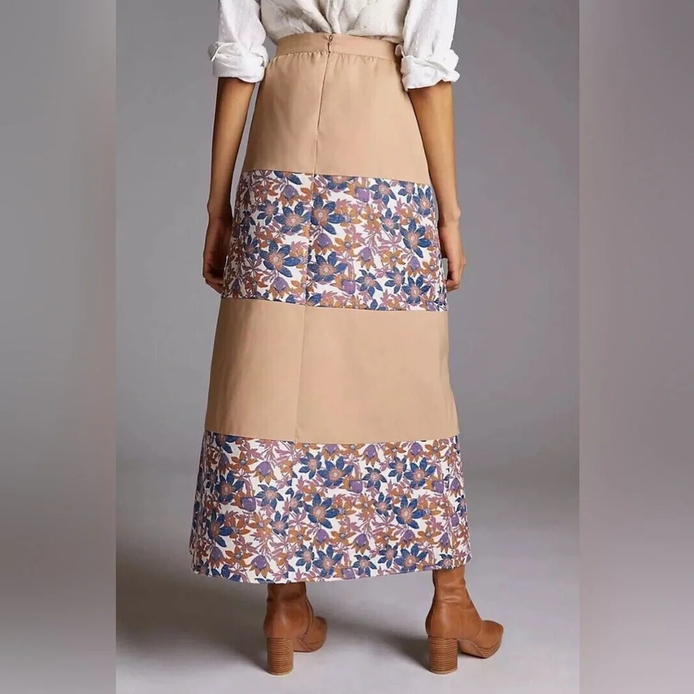 Anthropologie Sachin & Babi Jacquard Tiered‎ Maxi Skirt